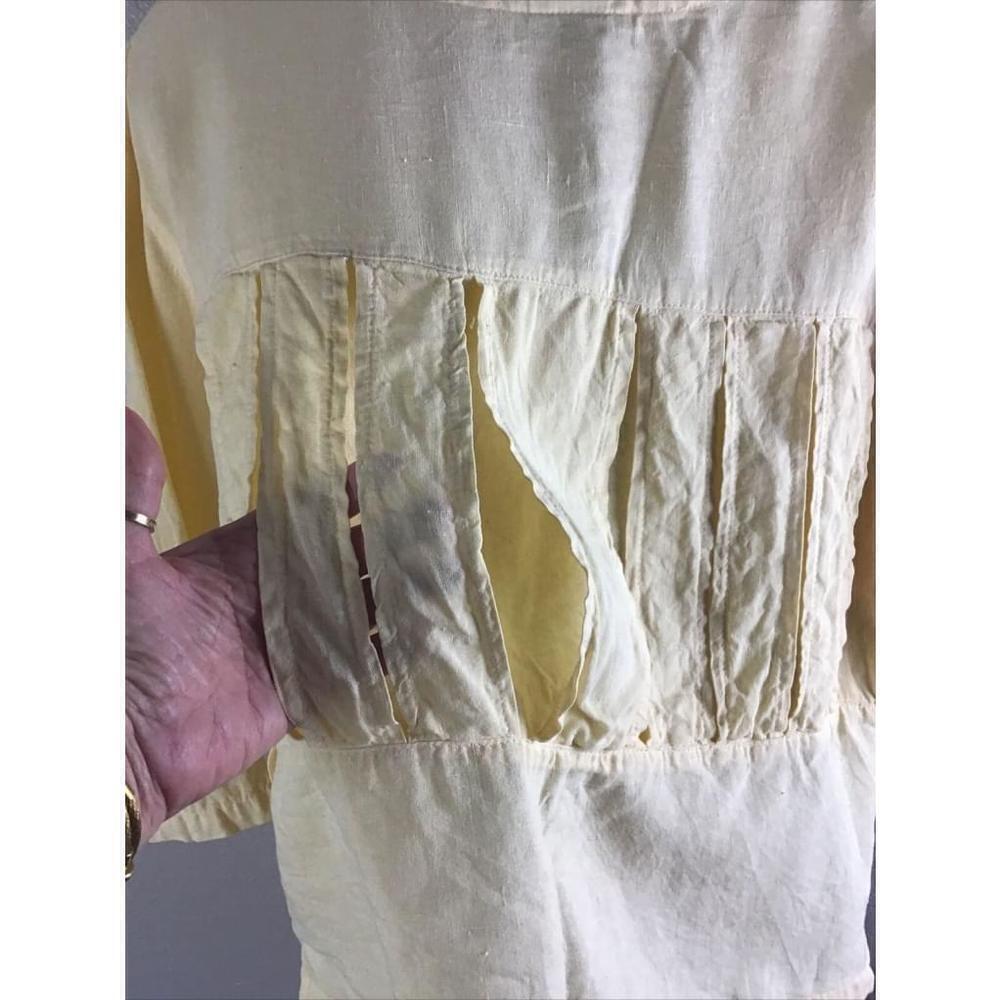 Click Color Me Cotton Size Medium Linen Lagenlook Linen Blouse Back Multi Split - Picture 9 of 10